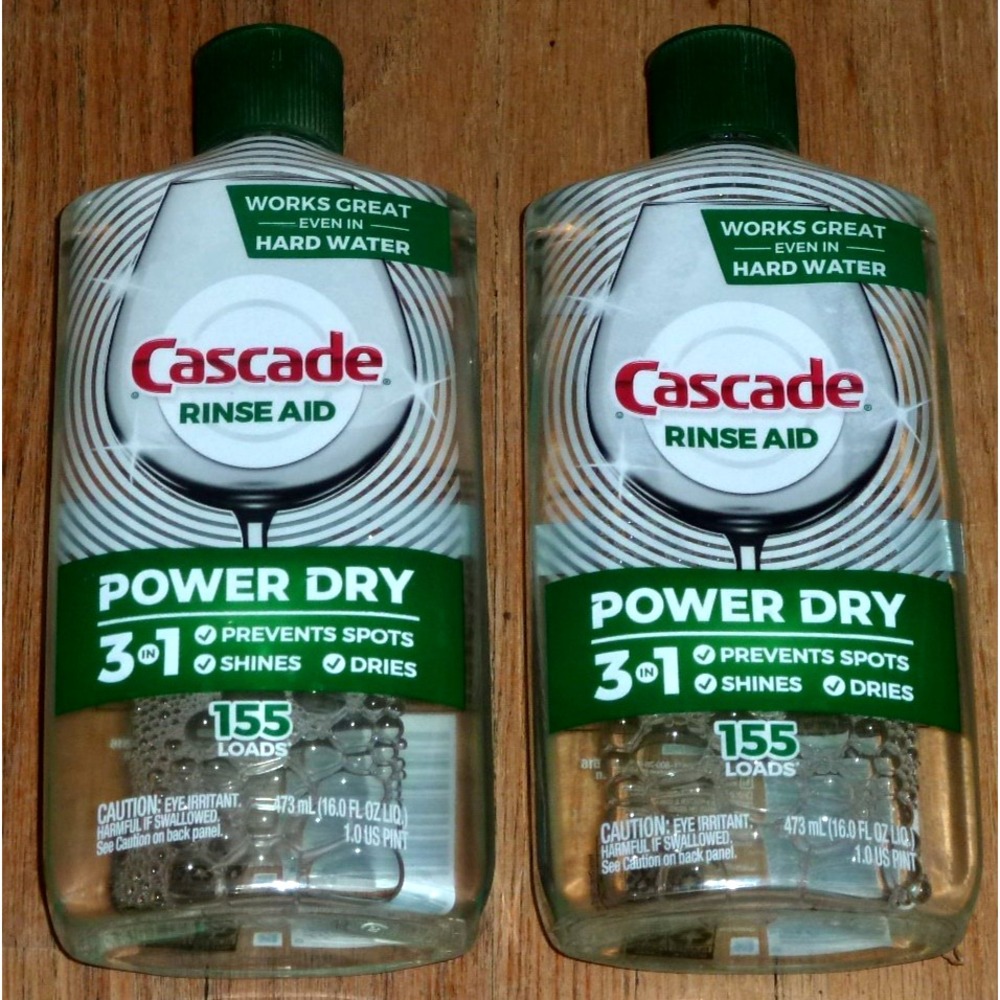 Lot of 2 Cascade Rinse Aid Power Dry 3-In-1 16 oz 155 Loads